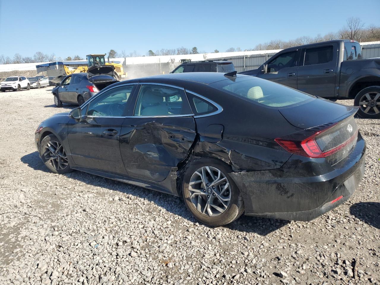 2021 Hyundai Sonata VIN KMHL64JA3MA145670 Copart auction photo, side / rear end damage thumbnail 2