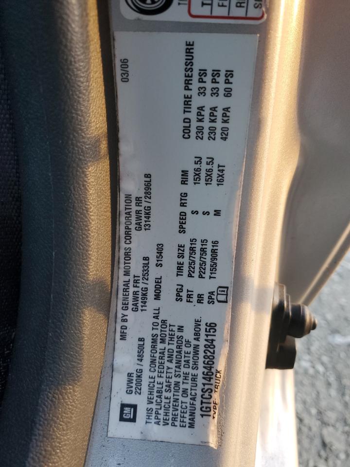 2006 GMC Canyon VIN 1GTCS146468284156 Copart auction photo, front end damage thumbnail 12