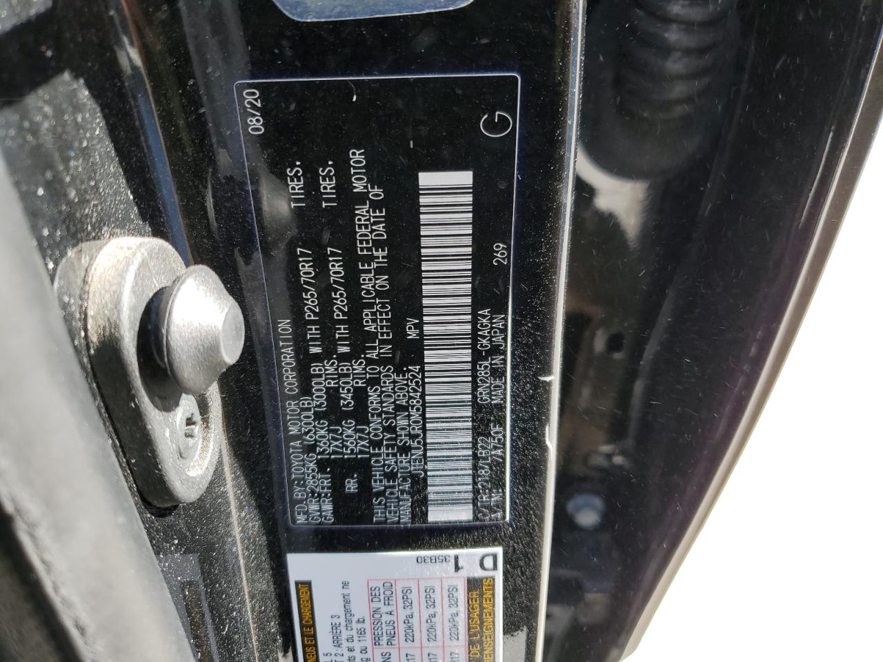 2021 Toyota 4Runner VIN JTENU5JR0M5842524 Copart auction photo, all over damage thumbnail 13