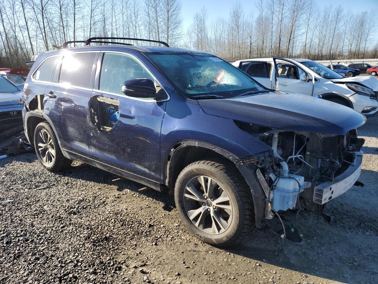 2016 Toyota Highlander VIN 5TDJKRFH1GS277828 Copart auction photo, front end / side damage thumbnail 4