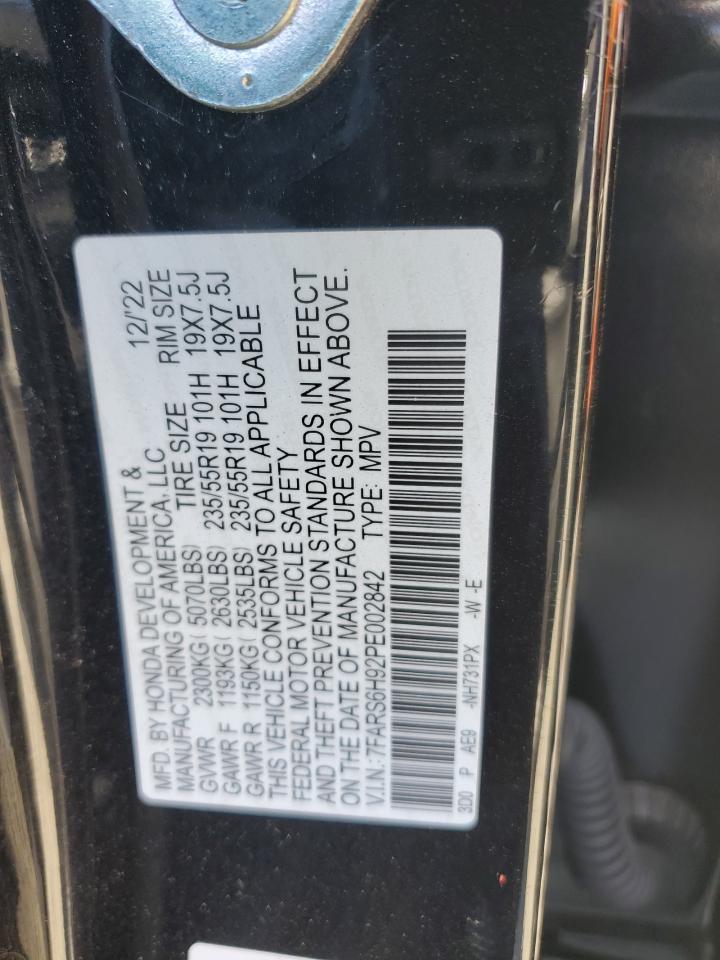 2023 Honda CR-V VIN 7FARS6H92PE002842 Copart auction photo, front end damage thumbnail 15