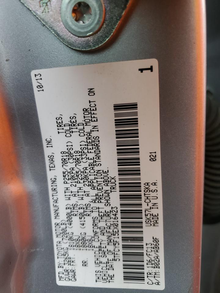 2014 Toyota Tundra VIN 5TFCY5F15EX016423 Copart auction photo, rear end damage thumbnail 12