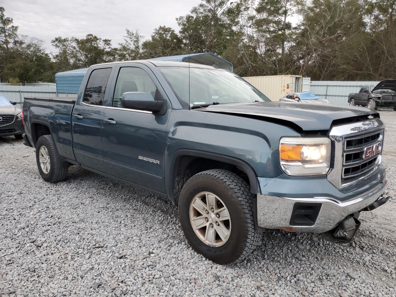 2014 GMC Sierra VIN 1GTR1UEH0EZ173157 Copart auction photo, front end / top/roof damage thumbnail 4