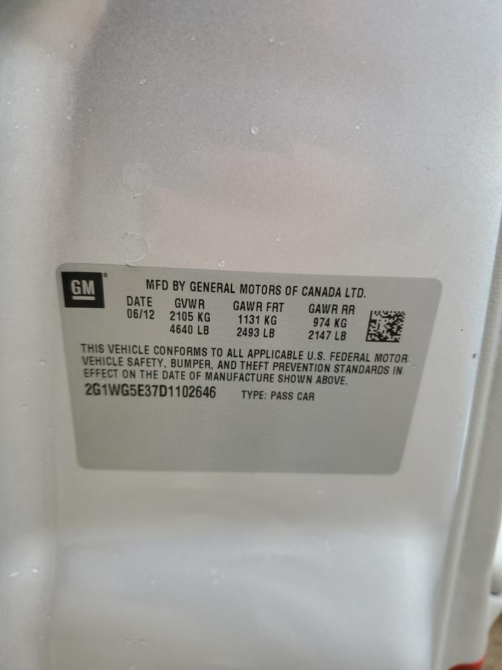 2013 Chevrolet Impala VIN 2G1WG5E37D1102646 Copart auction photo, front end / minor dent/scratches damage thumbnail 12