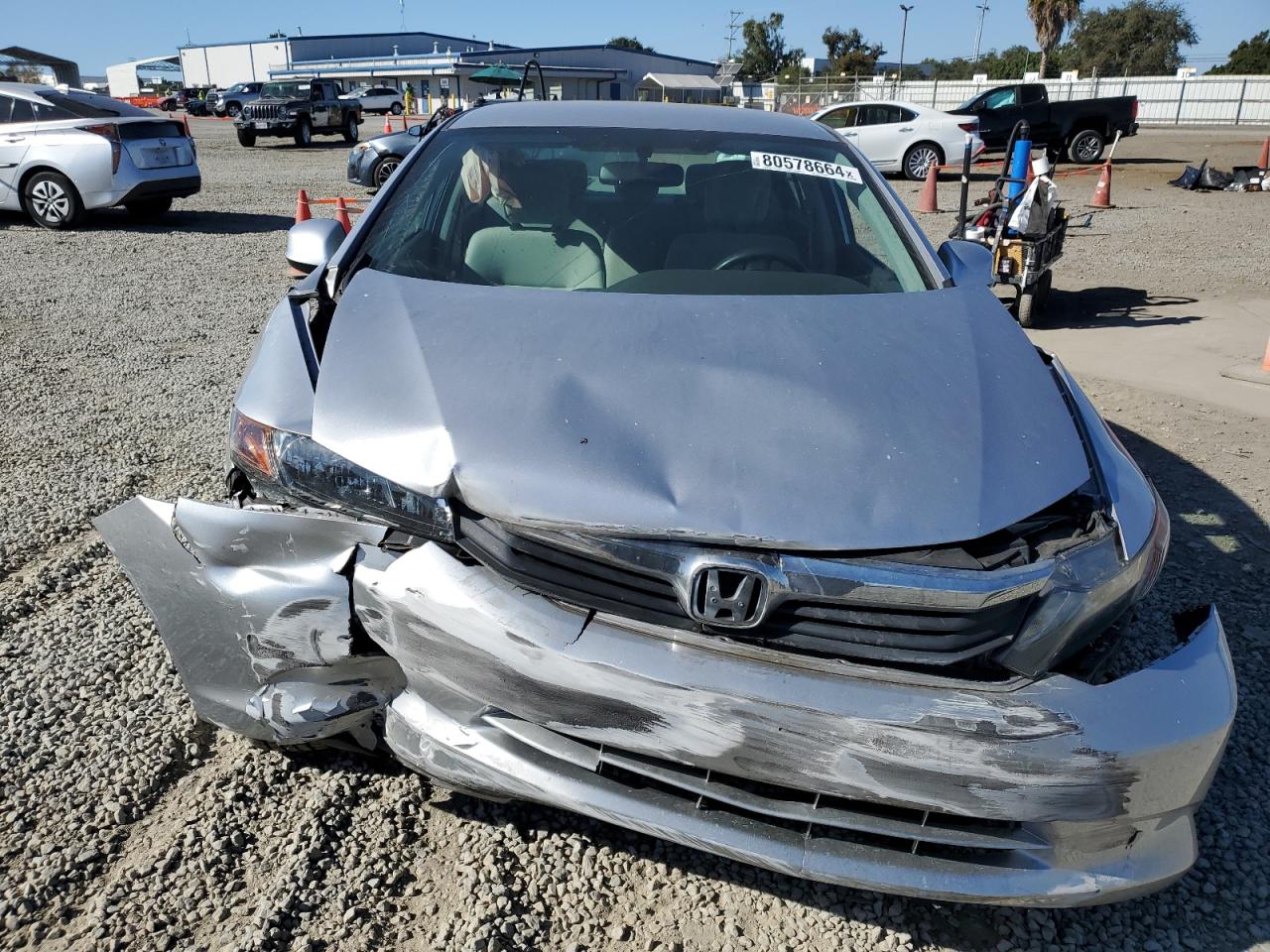 2012 Honda Civic VIN 19XFB2F52CE304039 Copart auction photo, front end damage thumbnail 5