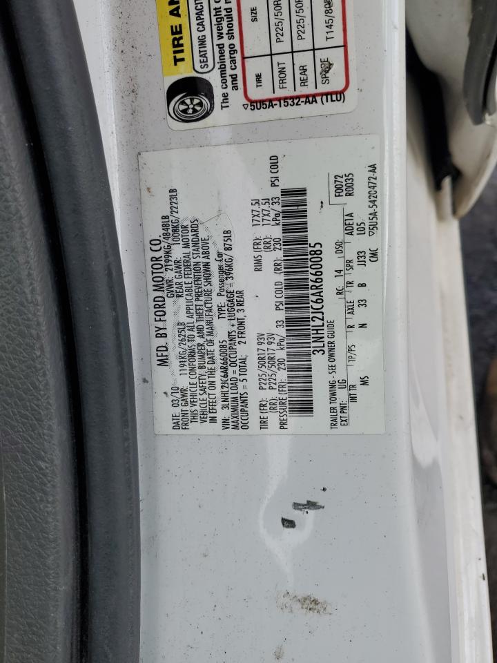 2010 Lincoln MKZ VIN 3LNHL2JC6AR660085 Copart auction photo, front end / minor dent/scratches damage thumbnail 13