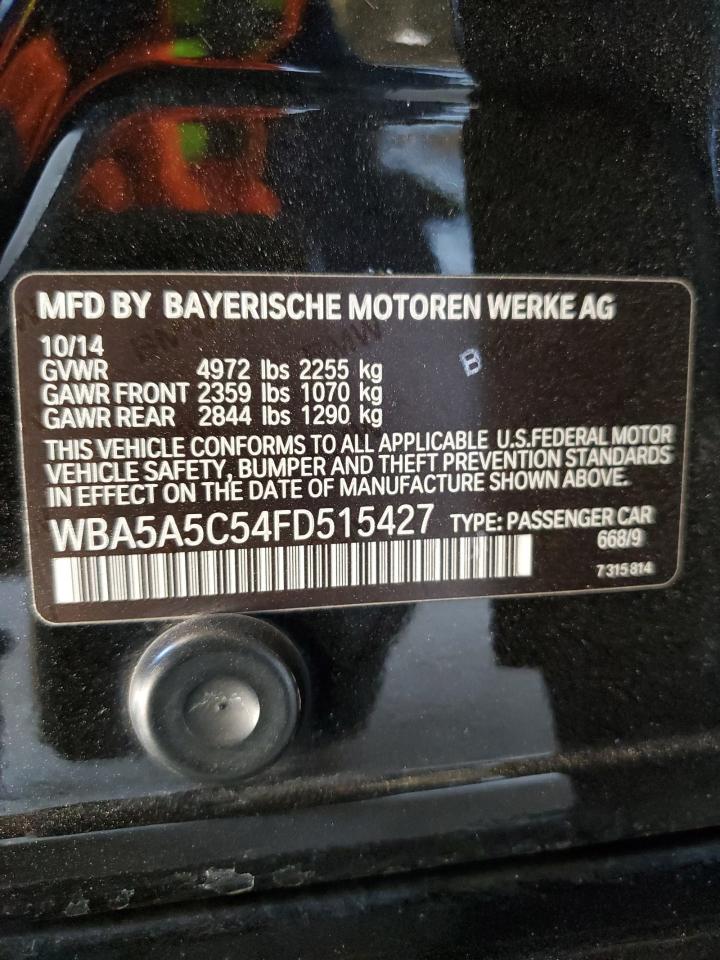 2015 BMW 5er VIN WBA5A5C54FD515427 Copart auction photo, side damage thumbnail 14