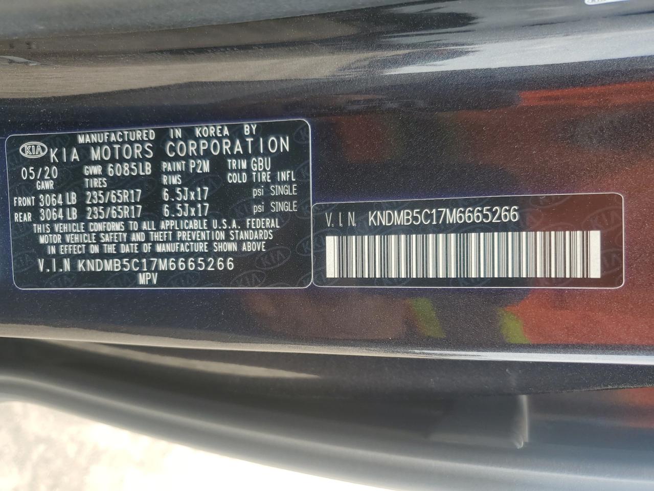 2021 KIA Sedona VIN KNDMB5C17M6665266 Copart auction photo, burn / vandalism damage thumbnail 15