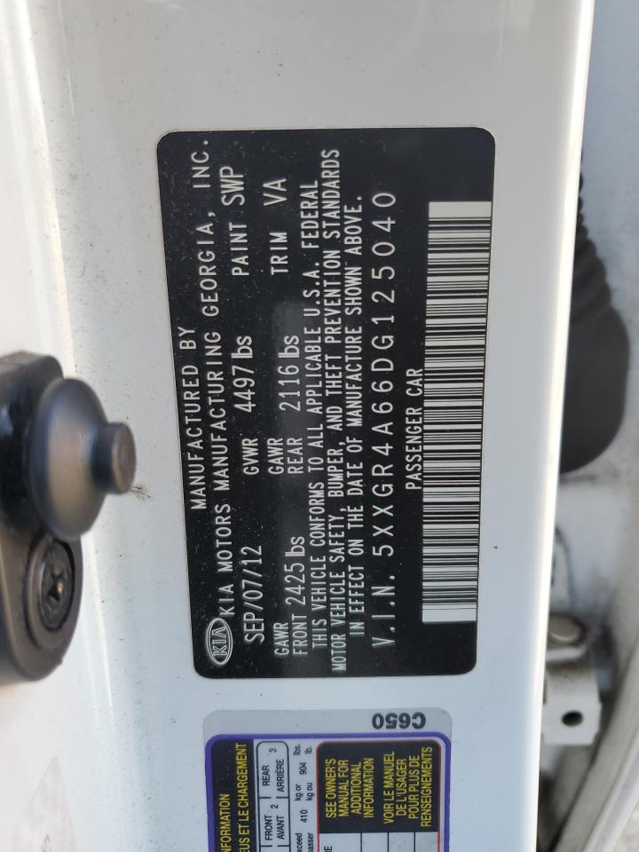2013 KIA Optima VIN 5XXGR4A66DG125040 Copart auction photo, front end damage thumbnail 13
