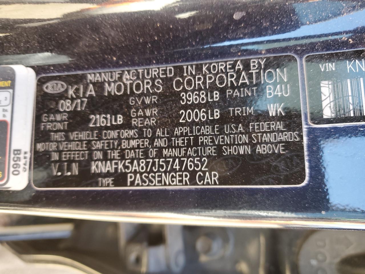 2018 KIA Forte VIN KNAFK5A87J5747652 Copart auction photo, front end damage thumbnail 12