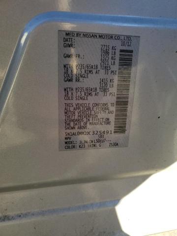 2013 Infiniti JX VIN 5N1AL0MM1DC325491 Copart auction photo, front end / minor dent/scratches damage thumbnail 12