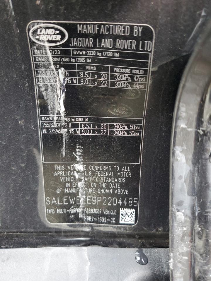 2023 Land Rover Defender VIN SALEWEEE9P2204485 Copart auction photo, rollover / all over damage thumbnail 13