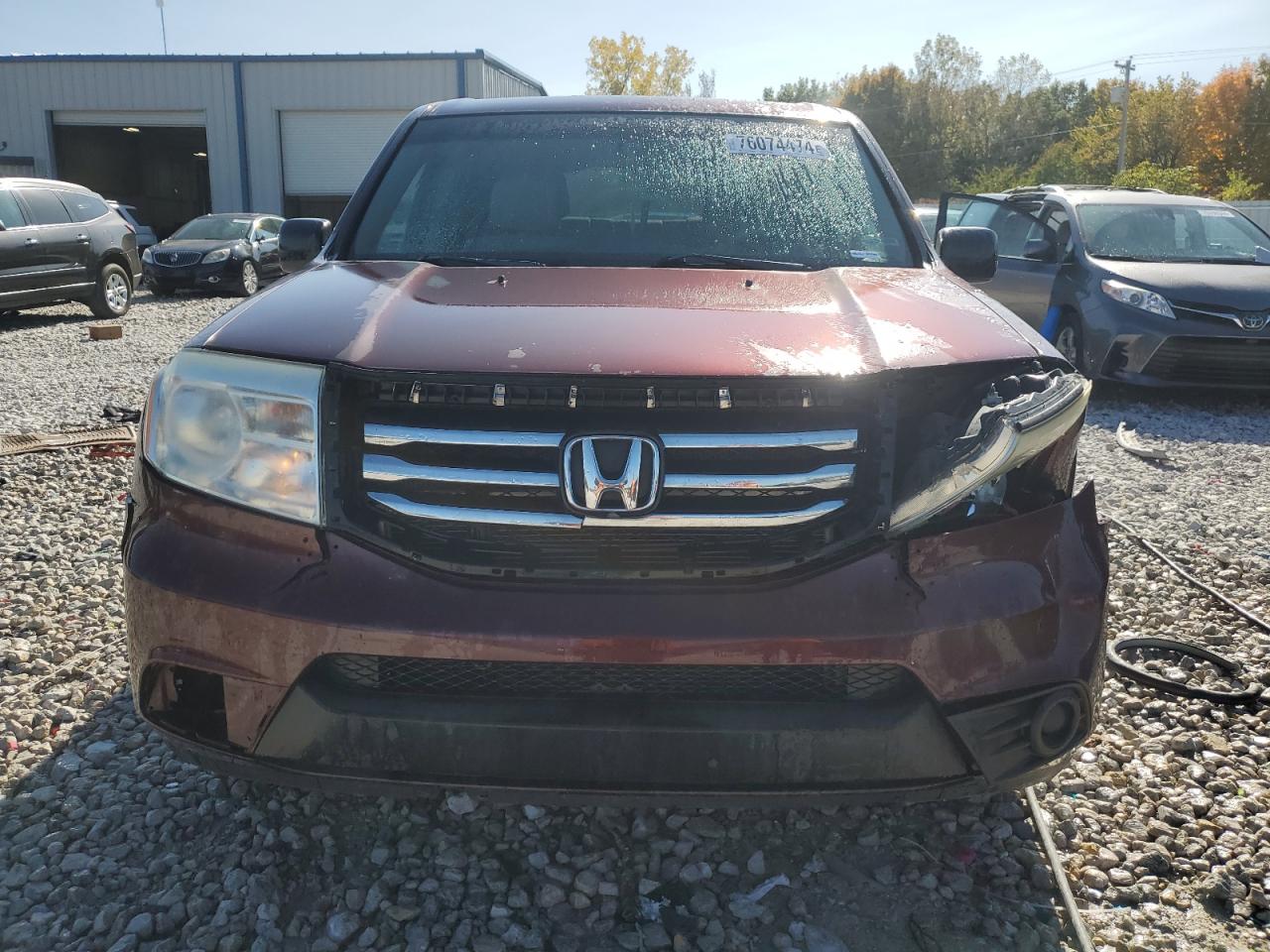 2012 Honda Pilot VIN 5FNYF4H24CB021549 Copart auction photo, front end damage thumbnail 5
