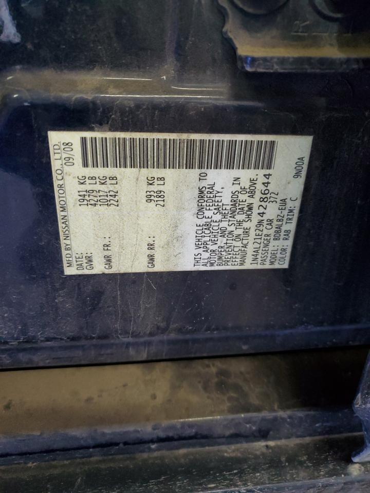 2009 Nissan Altima VIN 1N4AL21E29N428644 Copart auction photo, side damage thumbnail 12