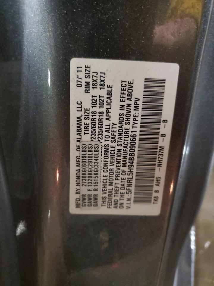 2011 Honda Odyssey VIN 5FNRL5H94BB090661 Copart auction photo, front end / minor dent/scratches damage thumbnail 15