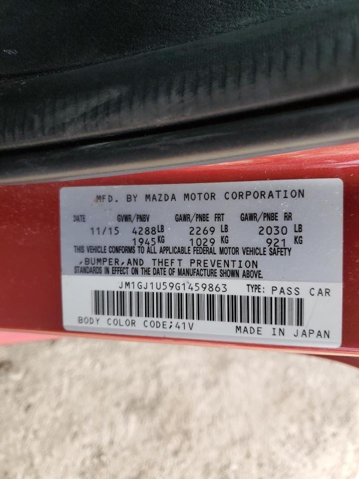 2016 Mazda 6 VIN JM1GJ1U59G1459863 Copart auction photo, side / minor dent/scratches damage thumbnail 12