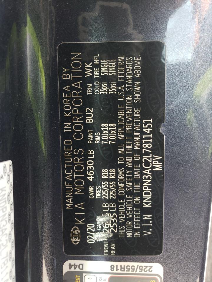 2020 KIA Sportage VIN KNDPN3AC2L7811451 Copart auction photo, front end damage thumbnail 15