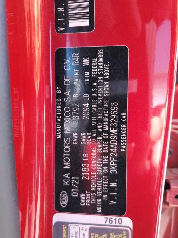 2021 KIA Forte VIN 3KPF24AD9ME329693 Copart auction photo, front end damage thumbnail 13