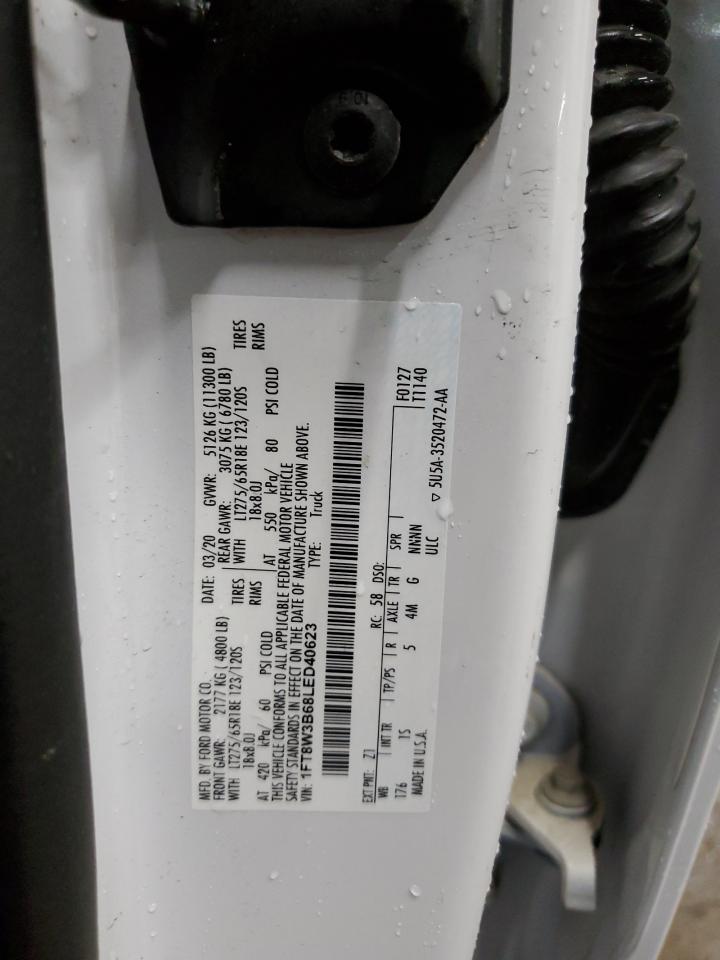 2020 Ford F350 VIN 1FT8W3B68LED40623 Copart auction photo, all over damage thumbnail 12
