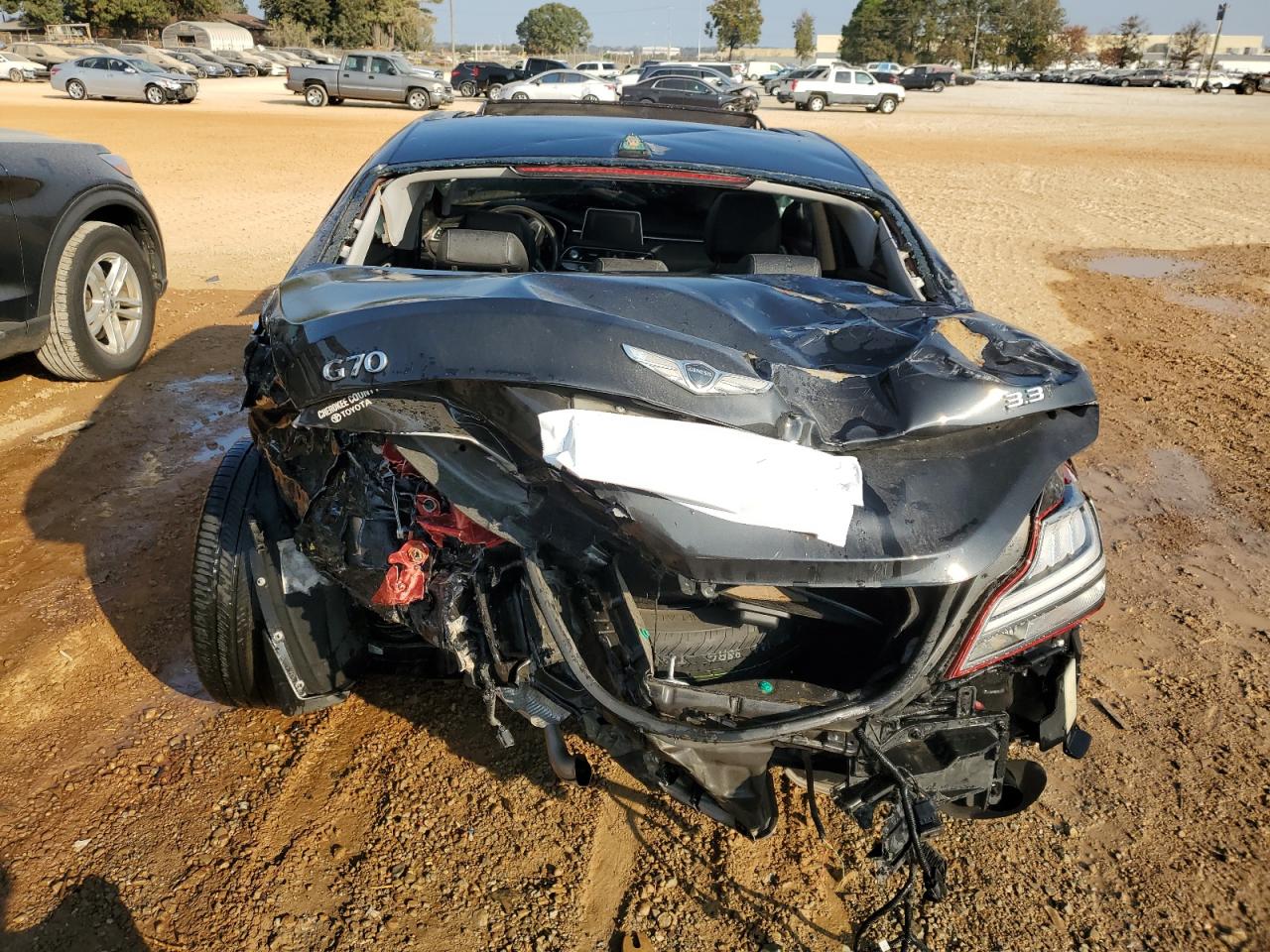 2019 Genesis G70 VIN KMTG74LE2KU013905 Copart auction photo, rollover damage thumbnail 6