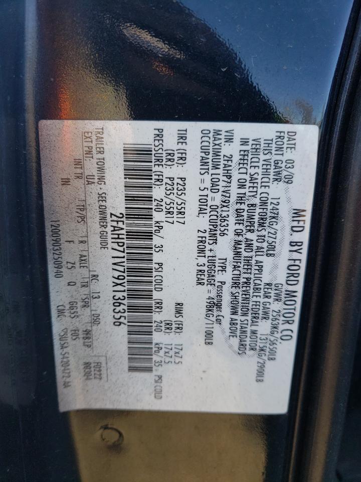 2009 Ford Crown Victoria VIN 2FAHP71V79X136356 Copart auction photo, side / minor dent/scratches damage thumbnail 12