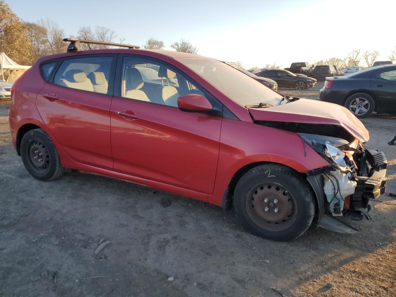 2014 Hyundai Accent VIN KMHCT5AE7EU196820 Copart auction photo, front end / minor dent/scratches damage thumbnail 4
