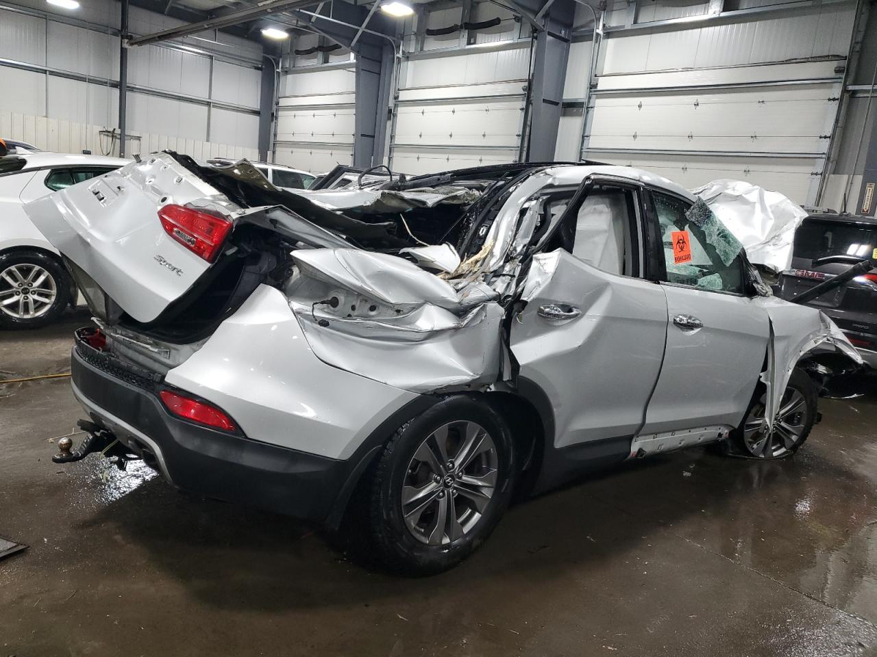 2013 Hyundai Santa Fe VIN 5XYZUDLB7DG014509 Copart auction photo, all over damage thumbnail 3