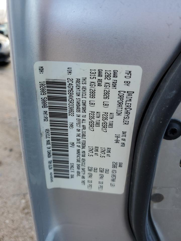 2005 Chrysler Pacifica VIN 2C4GM684X5R330822 Copart auction photo, rear end / side damage thumbnail 13