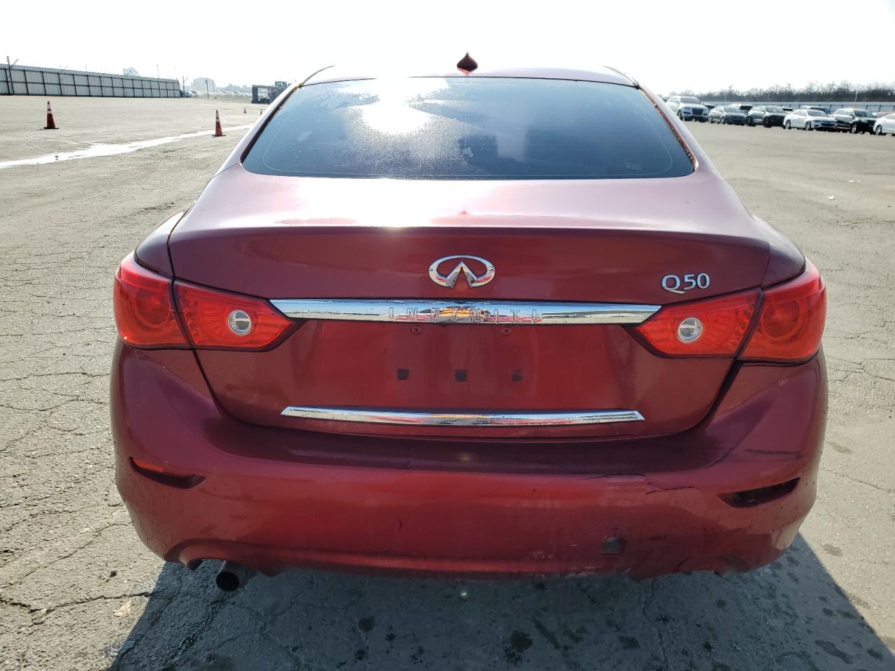 2016 Infiniti Q50 VIN JN1CV7AP5GM201918 Copart auction photo, rear end damage thumbnail 6