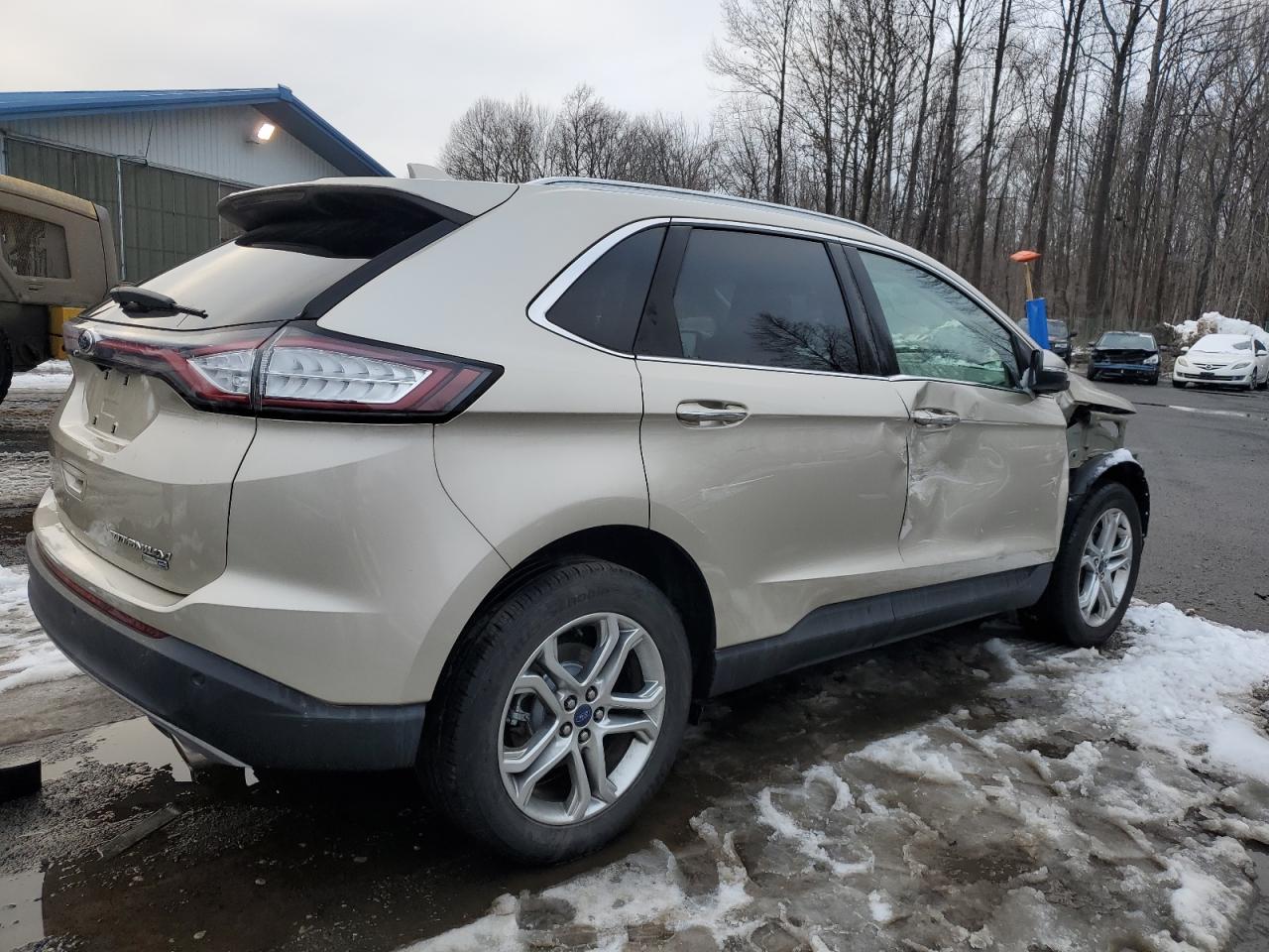 2017 Ford Edge VIN 2FMPK4K92HBC17342 Copart auction photo, front end / side damage thumbnail 3