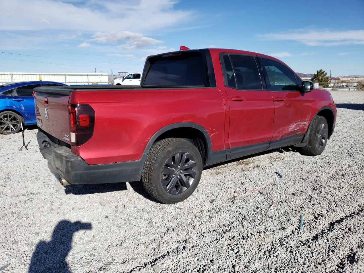 2021 Honda Ridgeline VIN 5FPYK3F11MB015863 Copart auction photo, rear end damage thumbnail 3
