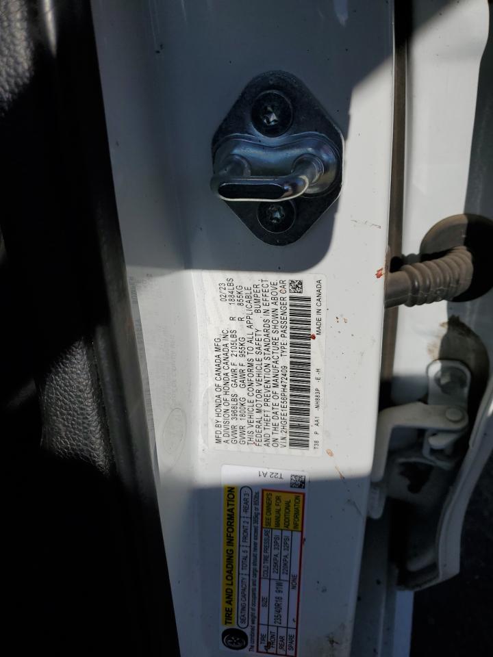 2023 Honda Civic VIN 2HGFE1E56PH472409 Copart auction photo, front end damage thumbnail 12