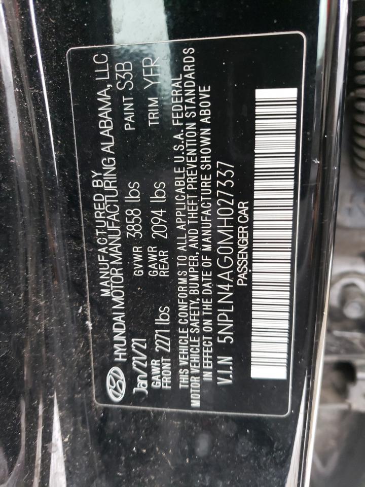 2021 Hyundai Elantra VIN 5NPLN4AG0MH027337 Copart auction photo, front end damage thumbnail 13