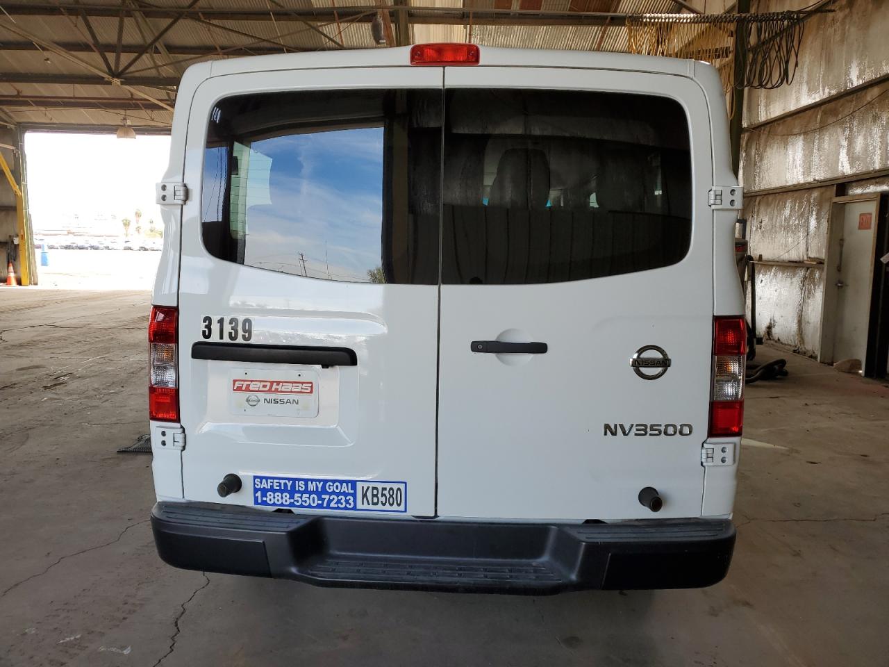 2019 Nissan NV VIN 5BZBF0AA3KN853139 Copart auction photo, rear end damage thumbnail 6