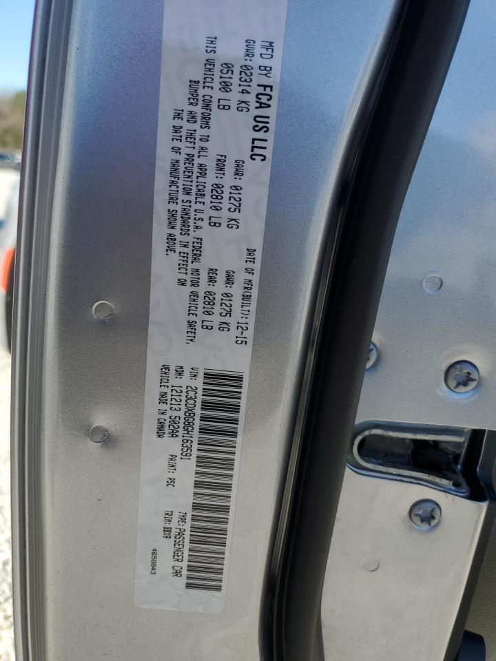 2016 Dodge Charger VIN 2C3CDXBG8GH163591 Copart auction photo, side damage thumbnail 14