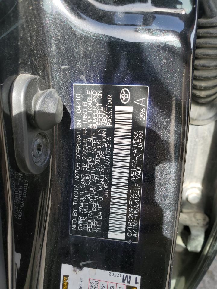 2010 Toyota Corolla VIN JTDBU4EE1A9107516 Copart auction photo, all over damage thumbnail 14