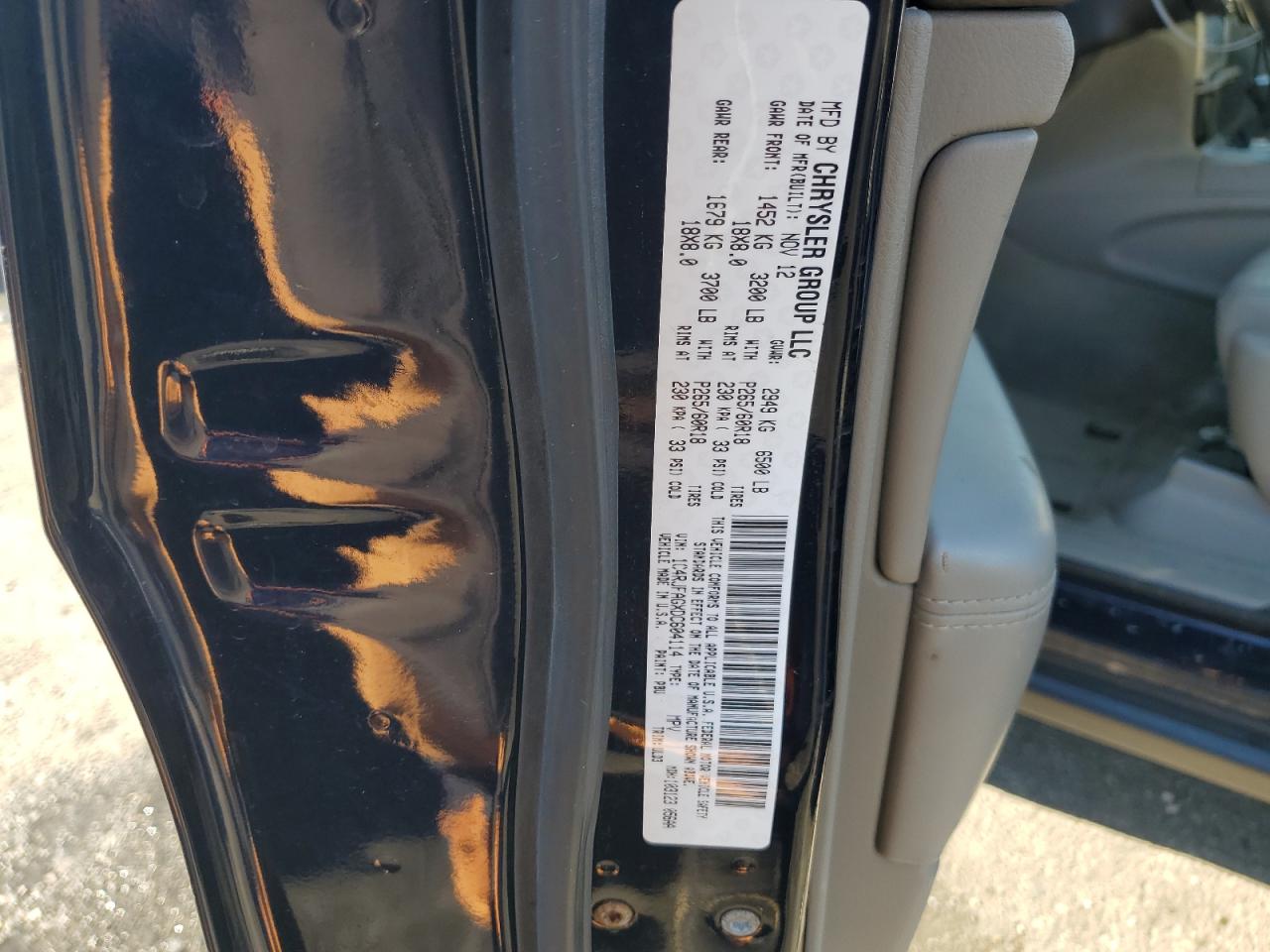 2013 Jeep Grand Cherokee VIN 1C4RJFAGXDC604114 Copart auction photo, side damage thumbnail 13