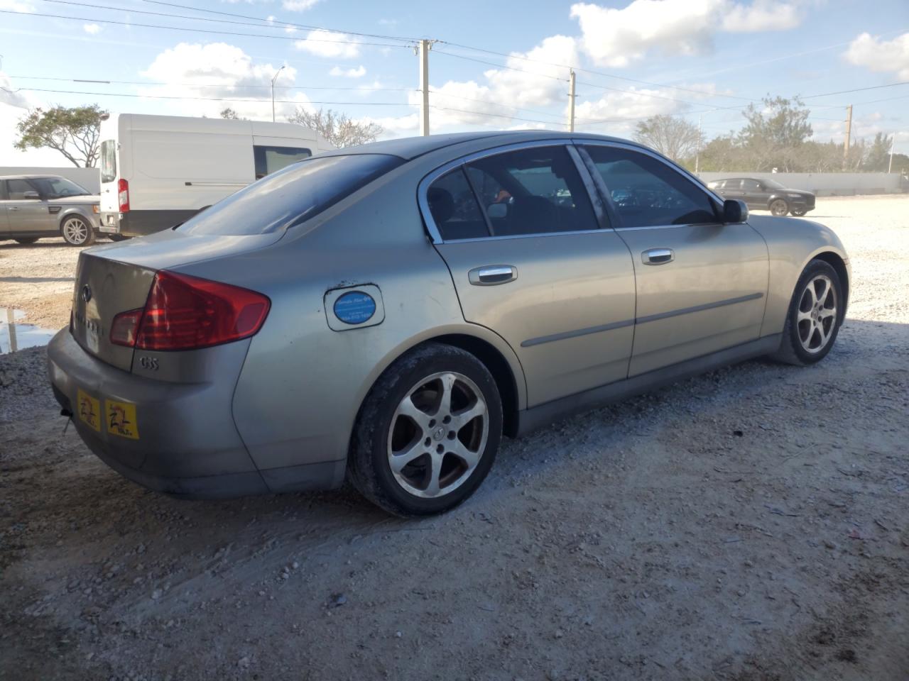 2003 Infiniti G VIN JNKCV51E53M317323 Copart auction photo, rear end / side damage thumbnail 3