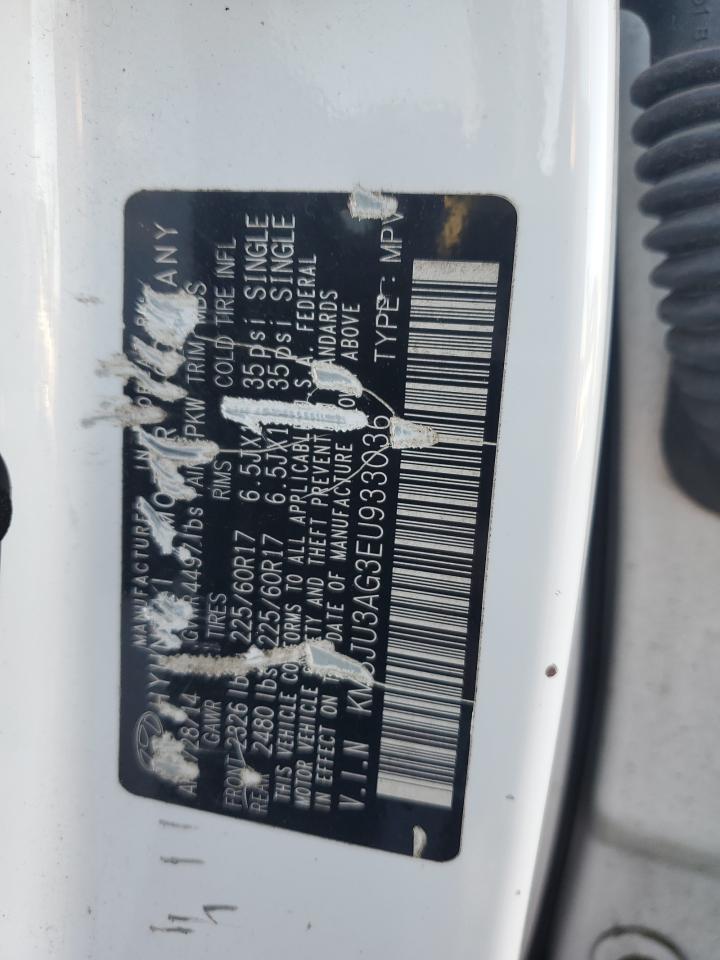 2014 Hyundai Tucson VIN KM8JU3AG3EU933036 Copart auction photo, rear end damage thumbnail 13