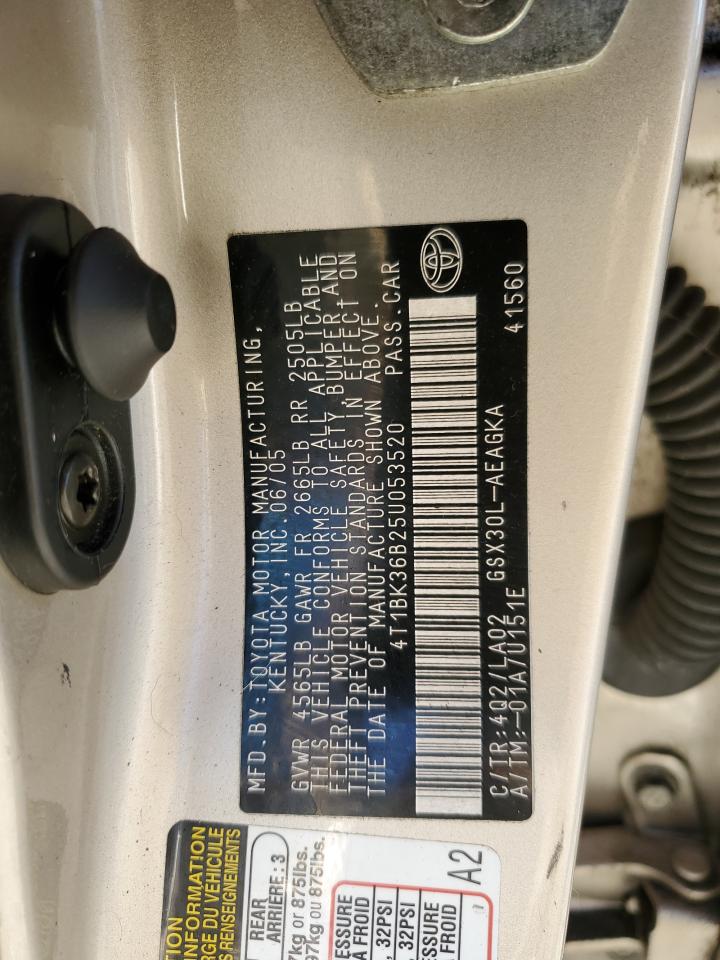 2005 Toyota Avalon VIN 4T1BK36B25U053520 Copart auction photo, front end / rear end damage thumbnail 14