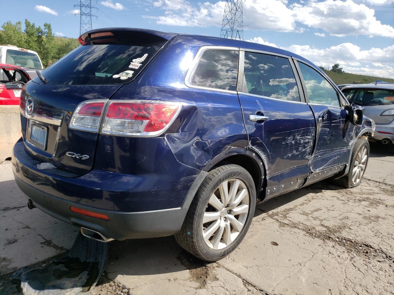 2007 Mazda CX-9 VIN JM3TB38C970106715 Copart auction photo, front end / side damage thumbnail 3