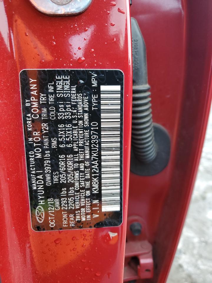 2019 Hyundai Kona VIN KM8K12AA7KU239710 Copart auction photo, top/roof / all over damage thumbnail 12