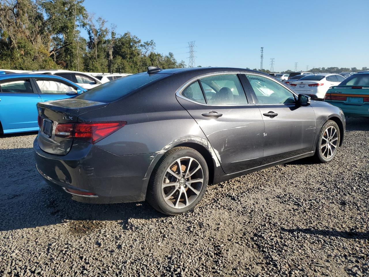 2015 Acura TLX VIN 19UUB3F53FA001678 Copart auction photo, side damage thumbnail 3