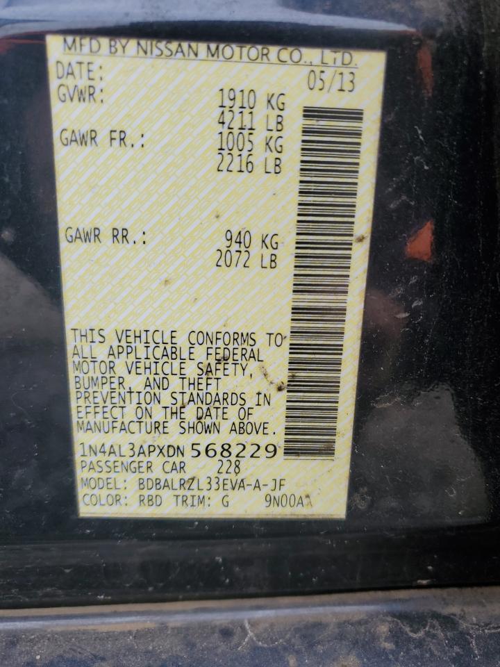 2013 Nissan Altima VIN 1N4AL3APXDN568229 Copart auction photo, front end damage thumbnail 12