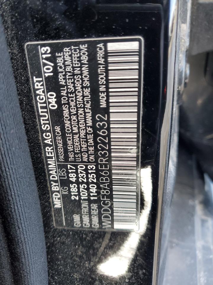 2014 Mercedes-Benz C-klasse VIN WDDGF8AB6ER322632 Copart auction photo, front end / all over damage thumbnail 12