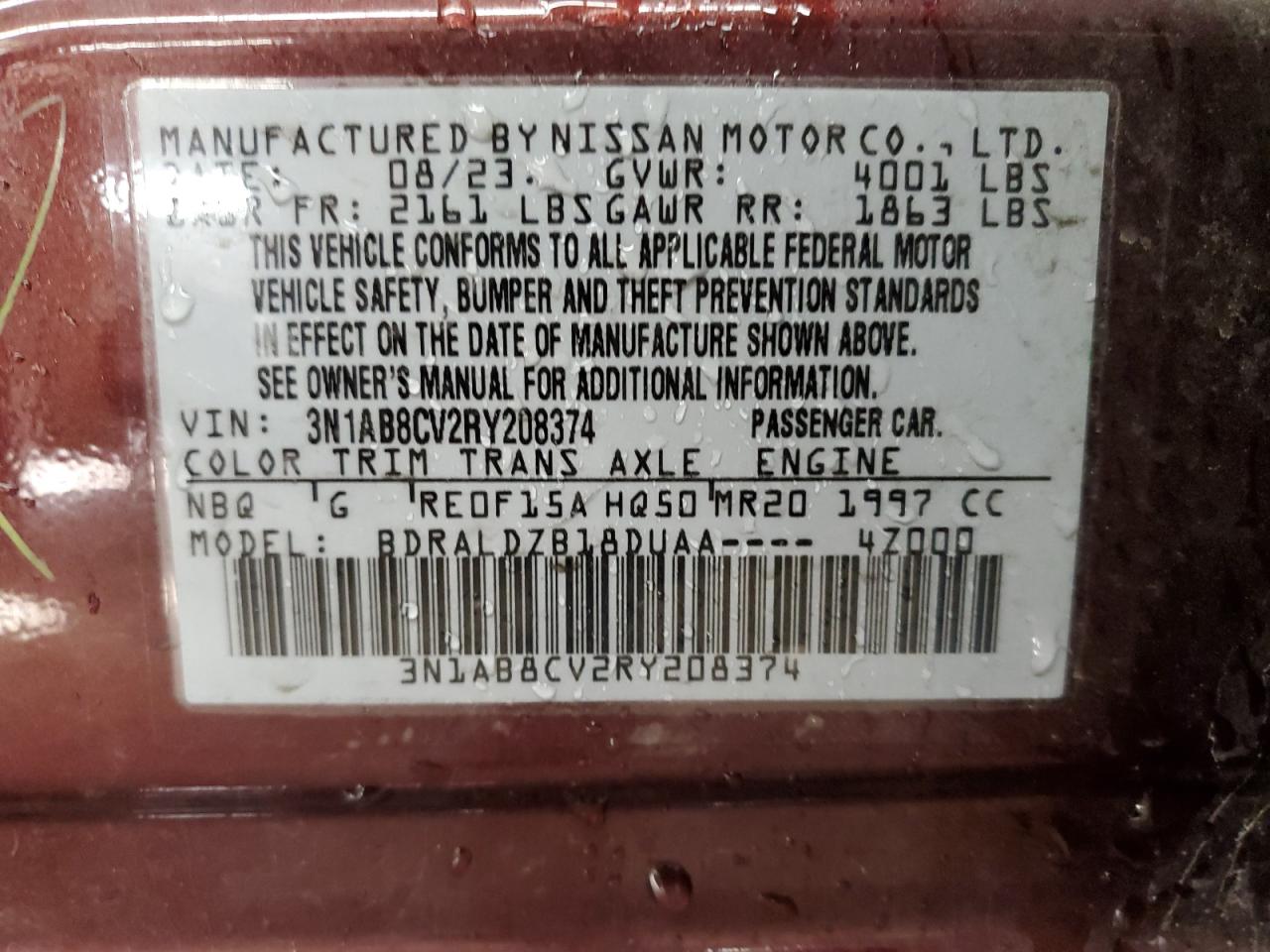 2024 Nissan Sentra VIN 3N1AB8CV2RY208374 Copart auction photo, front end damage thumbnail 12