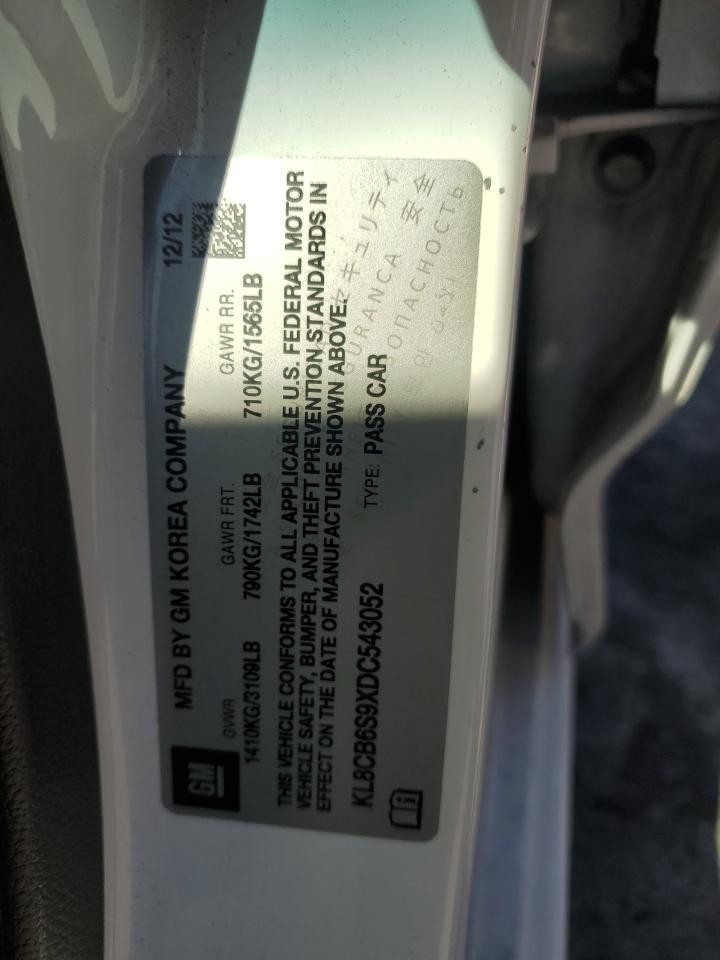 2013 Chevrolet Spark VIN KL8CB6S9XDC543052 Copart auction photo, normal wear damage thumbnail 12