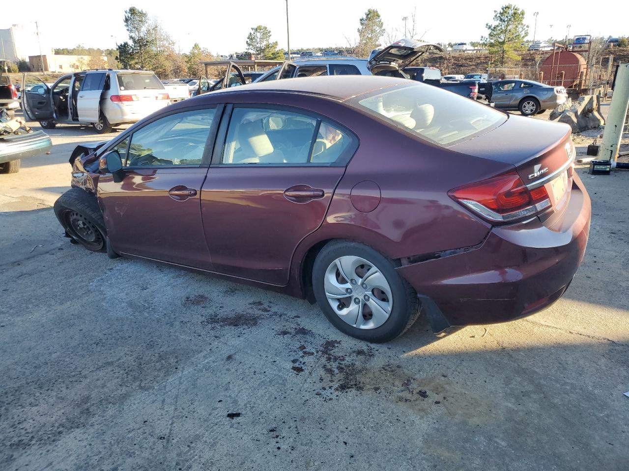 2013 Honda Civic VIN 19XFB2F51DE057985 Copart auction photo, front end damage thumbnail 2