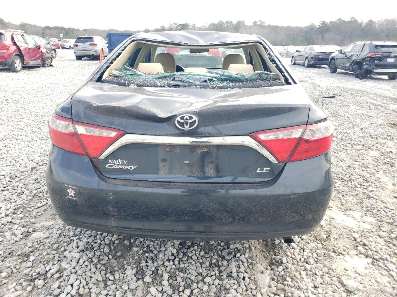 2015 Toyota Camry VIN 4T1BF1FK8FU487290 Copart auction photo, top/roof / rear end damage thumbnail 6