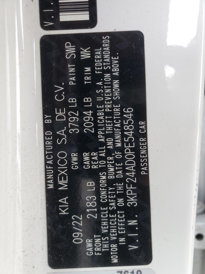 2023 KIA Forte VIN 3KPF24AD0PE548546 Copart auction photo, front end damage thumbnail 13